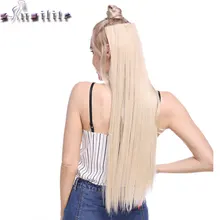 S-noilite падение до бедер клип в один кусок волос для наращивания 3/4 головы 5 клипс прямые синтетические волосы