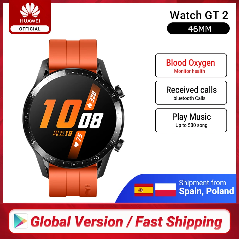 In Stock Original HUAWEI Watch GT 2 GT2 Smart 46MM GPS Bluetooth Phone
Call Blood Oxygen Heart Rate For Android iOS