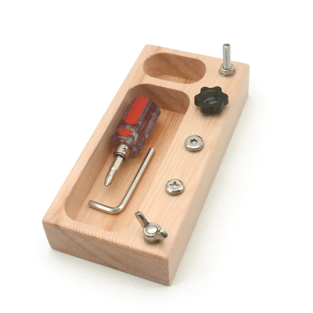 Wooden Montessori Screw Driver Board Basic Skills Bead Game Mentssori Educational Learning Toys for Child Birthday Gifts J2664Y 7
