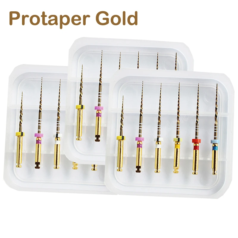 2 Boxes Dental protaper gold flexible files endo rotary files golden endodontic files 25mm nickel titainium instrument dentistry