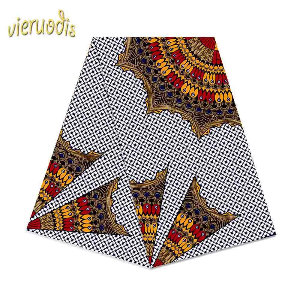 

2019 6 Yards African Wax Prints Fabric dutch 100% Cotton Fabrics Material Dashiki Batik Real Floral for Dress A000512
