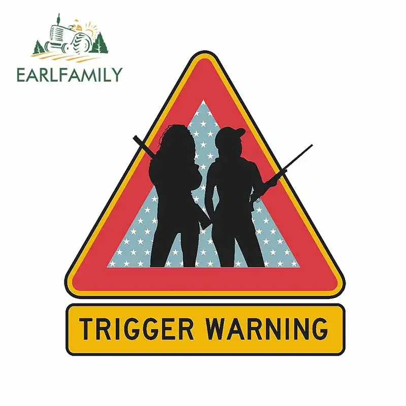 EARLFAMILY 13cm x 12.1cm for Trigger Warning Creative Car Sticker Fashion Anime Waterproof Styling Motorcycle Bumper Decal | Автомобили и