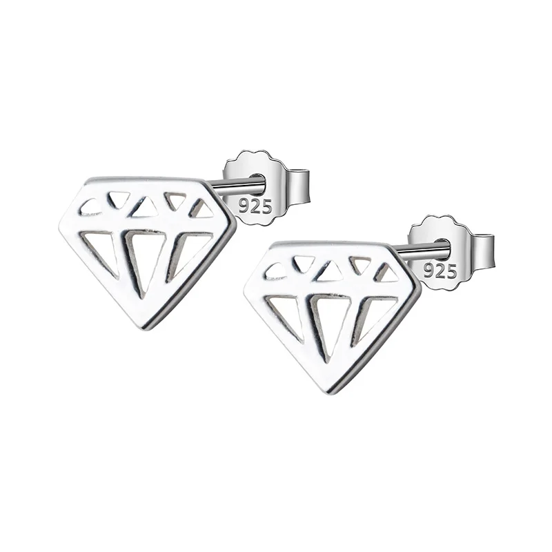 Silver Trustdavis 925 однотонные настоящие серьги-гвоздики милый стиль для сладкого подарка для женщин девочек детей леди ювелирные изделия DS1742 - Окраска металла: Silver