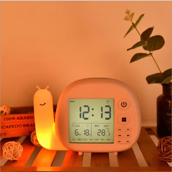 

Cute Cartoon Digital Clock Creative Kid Bedroom Date Temperature Lights Lighting Alarm Digital Clock Zegar Home Clock DB60SZ