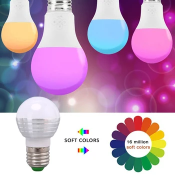 

E27 16 Change Color Flash Light Bulb Lamp 3W RGB Led Light Spotlight IR Remote