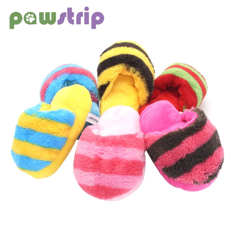 1pc Pet Dog Toys Squeak Plush Toys for Dogs Slipper Shape Dog Chew Toy Soft Plush Puppy