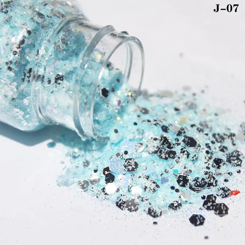 

20g/bottle Mermaid Mirror Nail Art Glitter Mix Hexagon Shinny Flakes Holographic Colorful Paillette DIY Sequins For Nail Art