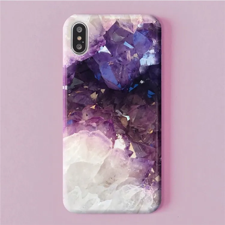 

Shimmering Powder Purple Crystal iPhone X Phone Case Applicable IPhone7plus Soft Case Simple 6s8p Popular Brand Gold Foil X R