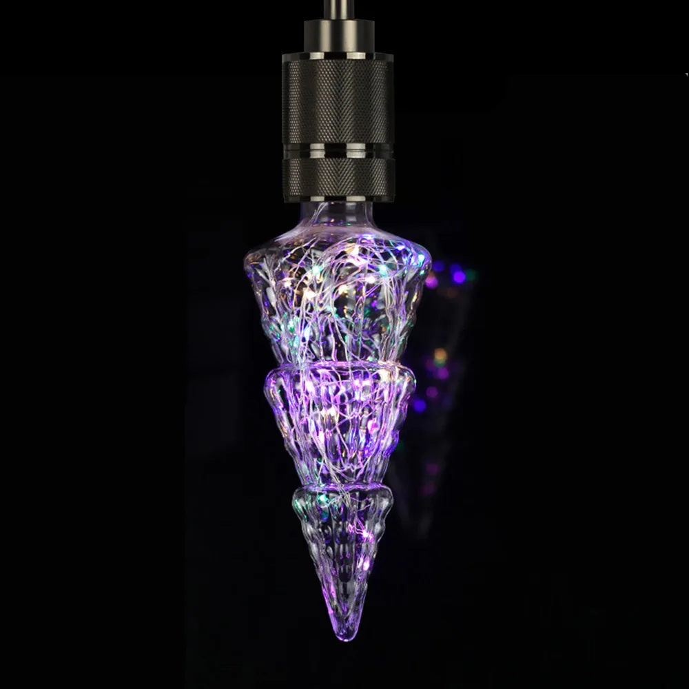 

Christmas Tree Modeling Copper Lamp Color Flash Shaped Lamps LED Chandelier Lamp Light Source Holiday Decorative Light Bulb