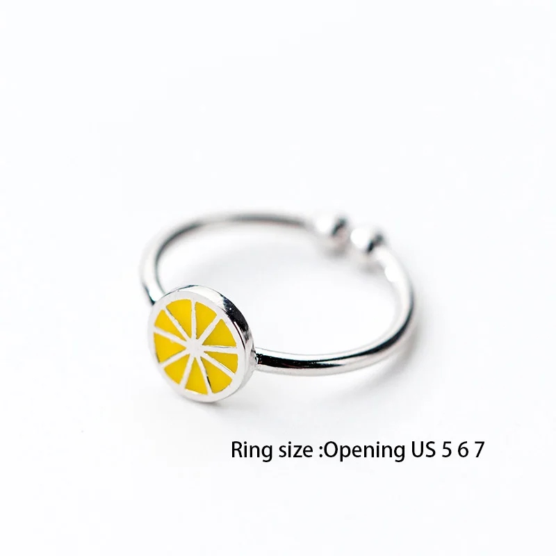 Ring Trustdavis 925 Твердые Настоящее Стерлинговое Серебро Серьги "Лимон" браслеты-кольца для Для женщин и девочек к Рождеству Модные украшения DA377 - Окраска металла: Ring