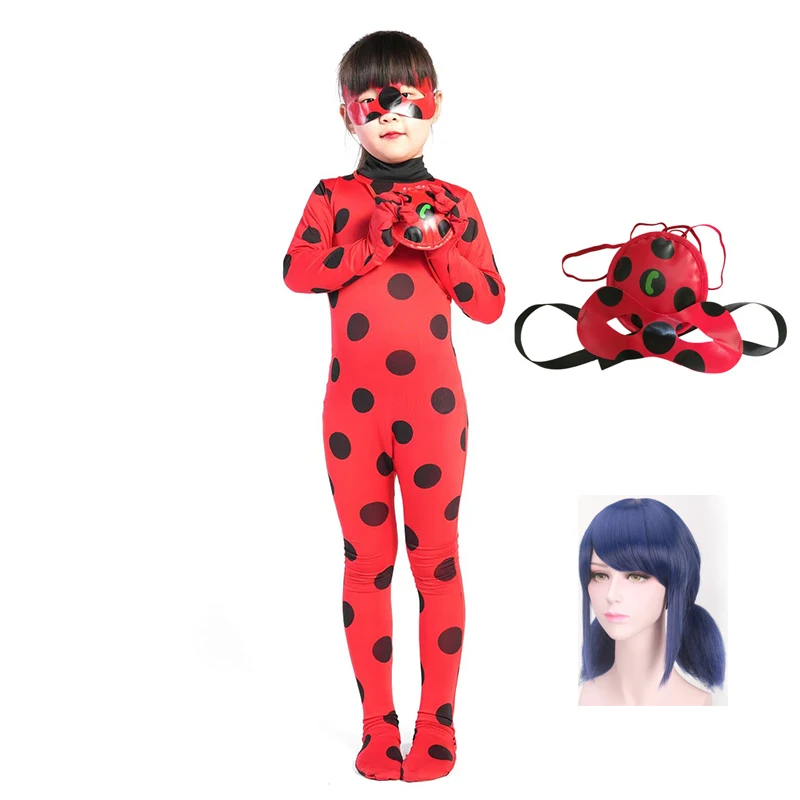 womens halloween costumes Child Size Costume for Girls - Red Dress Up Jumpsuit Party Little Beetle Suit for Cosplay witch costume women Cosplay Costumes