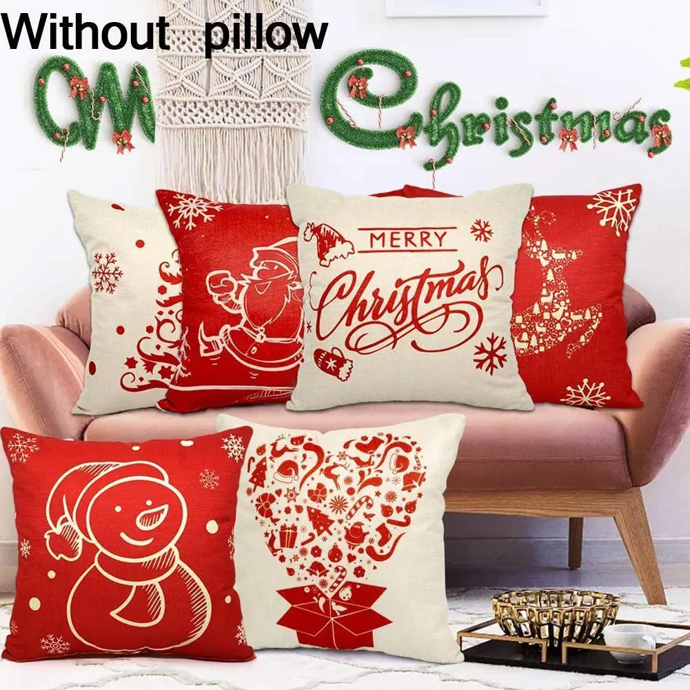 

Christmas Santa Claus Red Pillowcase Sofa Cushion Pillow For Home Car Cover Christmas Home Decor Cases Pillow Seat Decorati V1P3