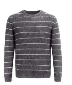 Xiaomi полушерстяной полосатый свитер удобный, вокруг шеи мужская зимняя одежда пуловер Толстовка высокого качества - Цвет: gray S 165