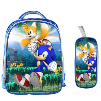 

13 Inch Mario Bros Sonic Backpacks Children Cartoon Boys Girls SchoolBag For Kindergarten Backpack Kids BookBag Mochila
