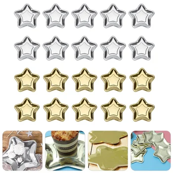 

20Pcs Five-pointed Star Party Paper Plates Light Paper Trays Disposable Dishes