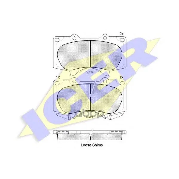 181665_колодки Дисковые Передние! Toyota Land Cruiser J12 4.0i/3.0d 03 Icer 181665 Icer арт. 181665
