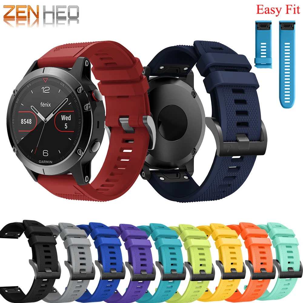 Ремешок силиконовый для Garmin Fenix 5 Plus/Fenix 6 Pro быстросъемный удобный браслет