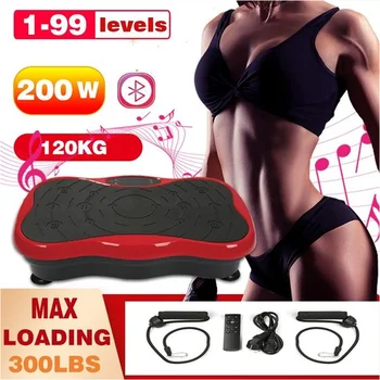 

Exercise Fitness Slim Vibration Machine Trainer Plate Platform Body Shaper with Resistance Bands + remote control+ Audio HWC