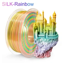 Sunlu seda pla filamento 1.75mm pla seda arco-íris cor 3d impressora filamento transporte rápido