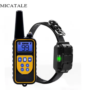 

MICATALE 2020 Rechargeable Dog Training Collar Waterproof Dog Remote Control with LCD Display Pet Dog Training Collar Black
