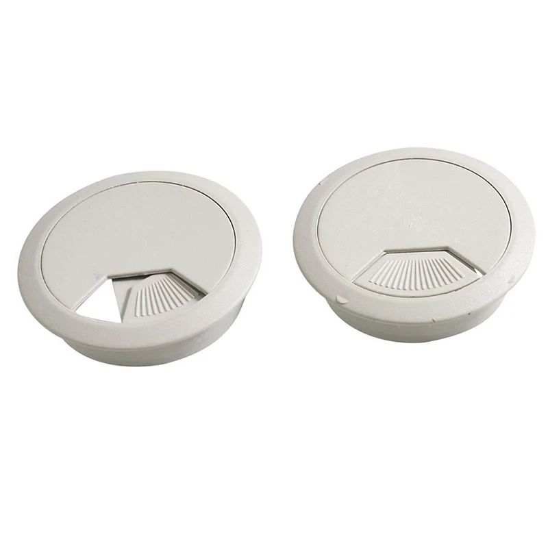 

2 pcs computer desk plastic grommet hole caps cable covers 53 mm gray