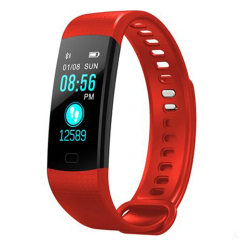 Red Y5 SmartBand IP68 водонепроницаемый ЖК-монитор сердечного ритма кровяного давления сообщение Push спортивный умный Браслет для Android/IOS - Цвет: Red