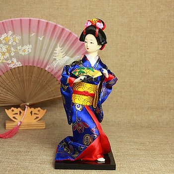 

Japanese Ethnic Traditional Geisha Doll Folk Art Geisha Figurine Statuefor Miniatures Home Office Decoration Random