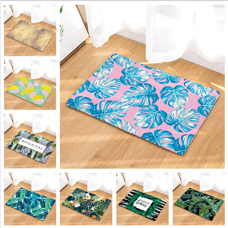 

Картины с зелеными растениями, дверные фланелевые коврики, коврик для входа в помещение, напольный коврик, нескользящий коврик, коврик 50x80 с...