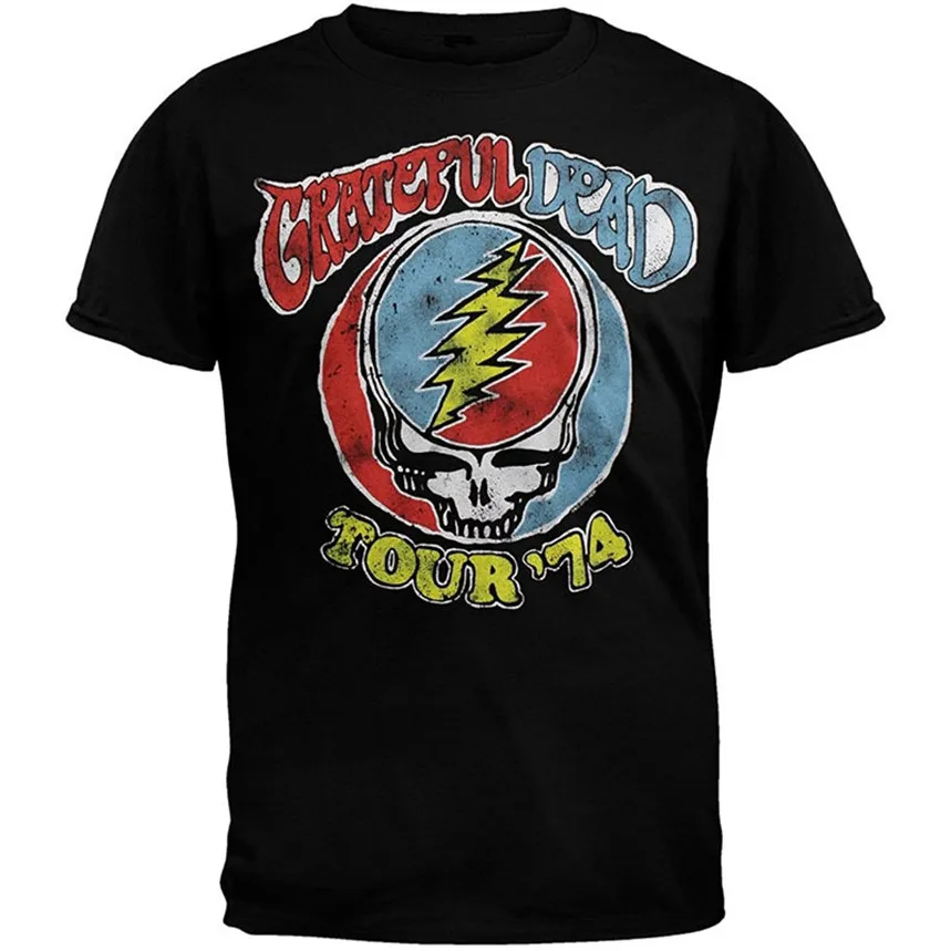 

Selling Men'S Short Sleeve 100% Cotton Crew Neck Grateful Dead Mens Tour'74 Hip-Hop Tee