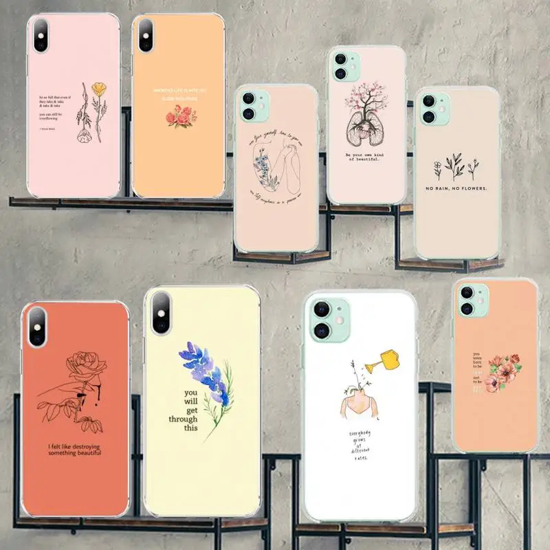 Чехол для iPhone 11 pro XS MAX 8 7 6 6S Plus X 5S SE 2020 XR силиконовый с изображением цветов |