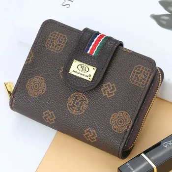 

High Quality Women Wallet Short PU Leather Female Small Coin Purse Luxury Brand Famous Women Wallets Zipper Purse Cartera Mujer