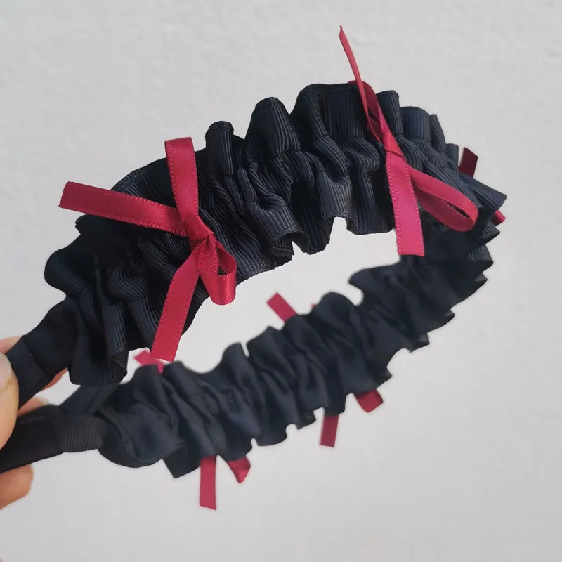 Sweet Bow Headband Lolita Daily Hair Accessories Kawaii Lolita Headband Cute Loli Maid Anime Cosplay anime hair accessories costume headband