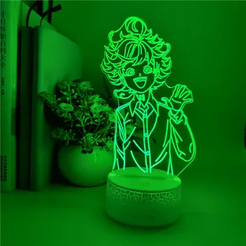 

App Control The Promised Neverland Emma Figure Led 3D Night Light for Home Room Decor Children Holiday Gifts Japanese Manga Lamp
