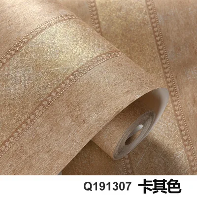 Q191307 khaki 10 м 3D Европейский ретро вертикальные полосы нетканые обои гостиная спальня ресторан ТВ фон паропроницаемые обои - Цвет: Q191307 khaki
