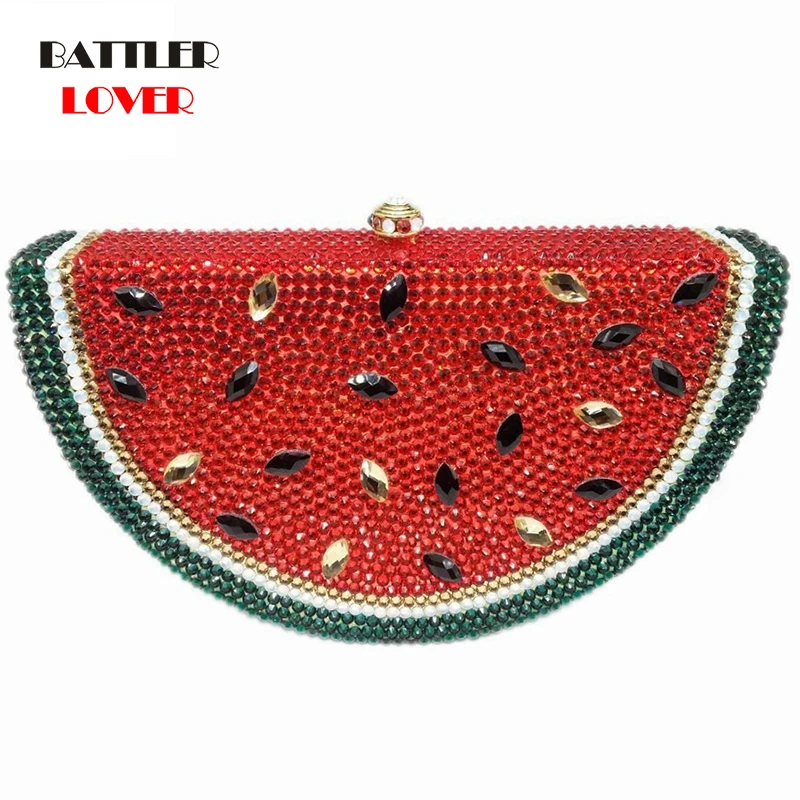Crystal Diamond Women Bags Cartoon Watermelon Bunny Evening Clutches Bag Bridal Handbag Wedding Party Prom Minaudiere Clutch