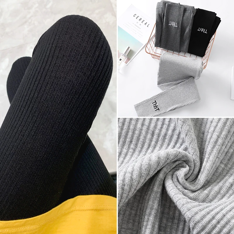 spring pregnant women thread trousers vertical maternity basic pants letters embroidery skinny pregnancy leggings stretched