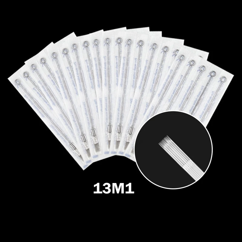 50pcsTattoo Needles Stianless Medical Disposable Permanent Makeup Microblading Round Liner Needles for Tattoo Machine Gun Tattoo