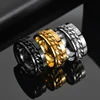 Uzone Punk Roman Numbers Spinner Rings Gold Color Stainless Steel Rotatable Chain Ring For Men Boys Birthday Party Gift Anillos 3
