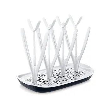 

Baby bottle drain storage rack Plastic bottle drying rack Detachable drip pan PP Easy loading and unloading white