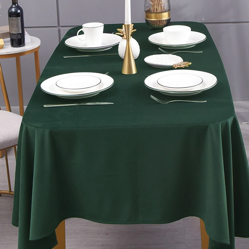 Nordic Tablecloth Americanstyle Luxury Modern Velvet Dark Green Dining