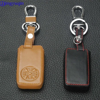 

jingyuqin 4Buttons Leather Car Key Cover Case for Toyota Premio Avalon Camry Smart Keyless Case Wallet KeyChain Styling