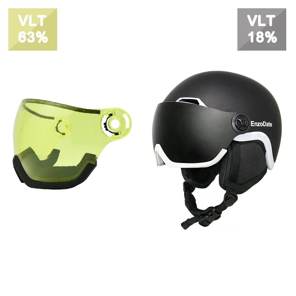Snowboard Helmet with Integrated Goggles Shield 2 in 1 Ski Snow Helmets 