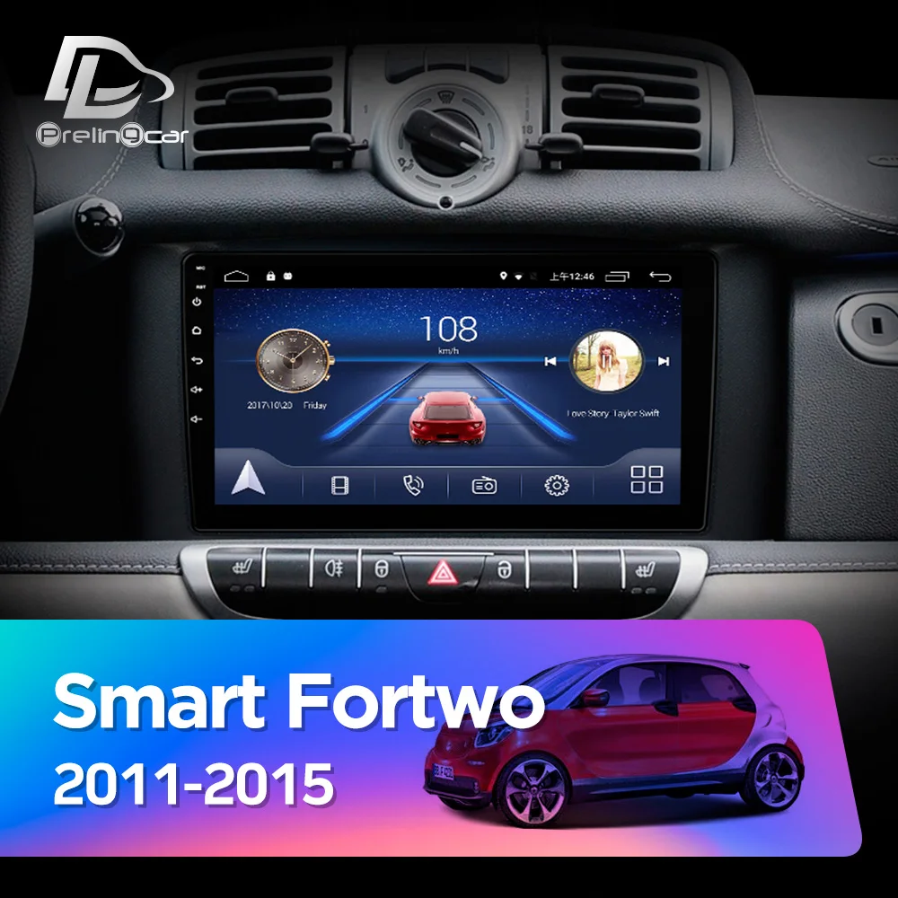  Android 9.0 system Car DVD Multimedia player for Mercedes/Benz Smart Fortwo 2011 2012 2013 2014 201