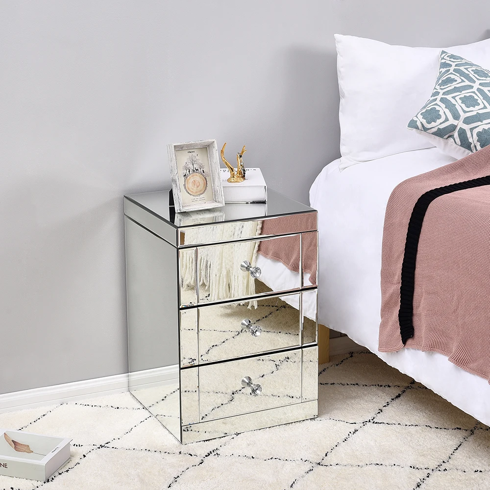 Mirrored Bedside Table