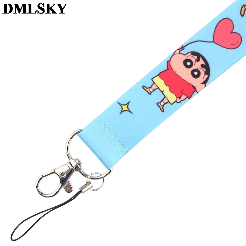 DMLSKY Crayon Shin-chan брелок с мультяшным забавным ремешком для телефона женские модные ремешки на шею для ключей для ID карты M4035