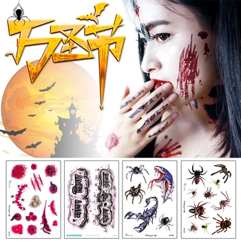 

Arm Temporary Tattoo Sticker Halloween Party Props Horror Wound Scar Dress Up Tattoo Environmentally Waterproof Tattoo Sticker