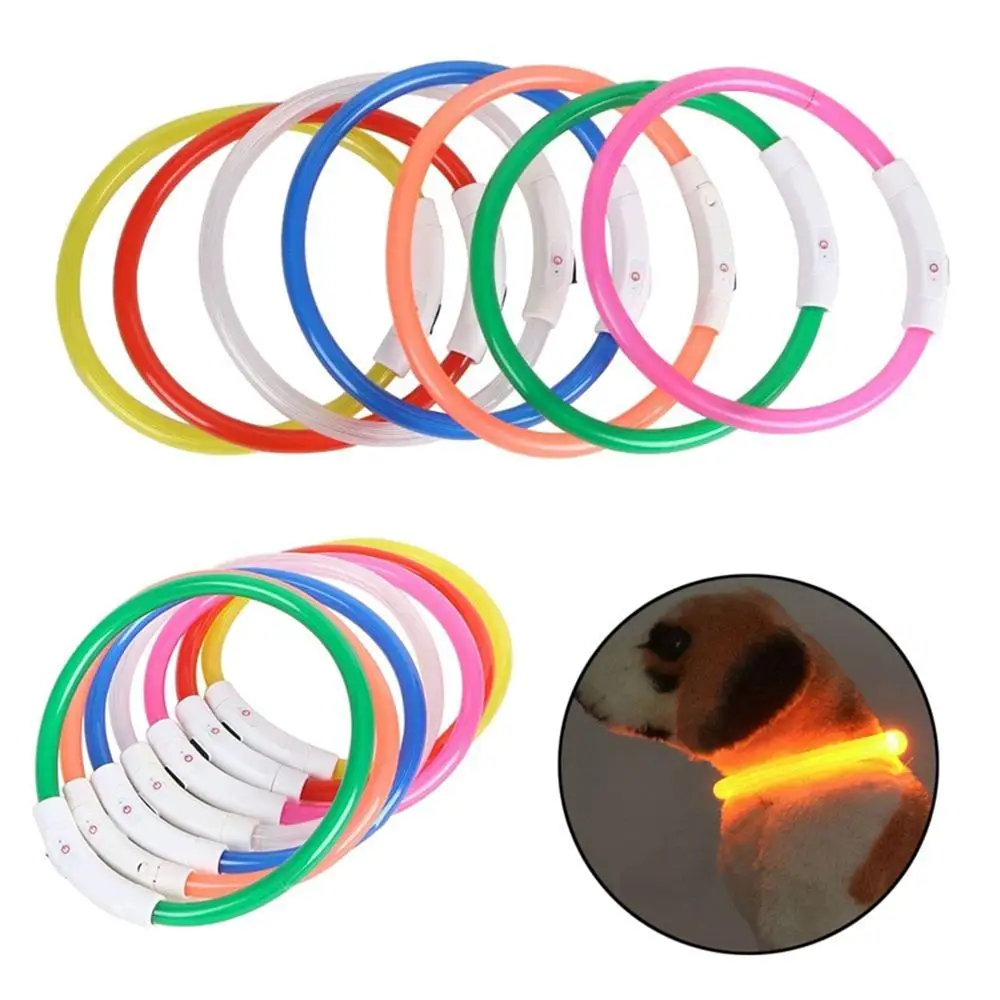 

USB Rechargeable LED Pet Dog Collar Flashing Glow Glowing Luminous Night Dog Collars