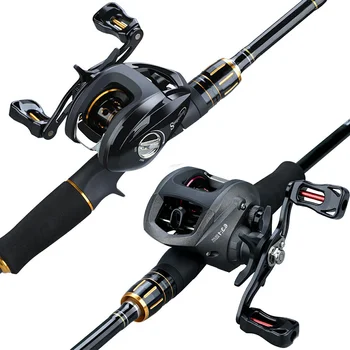 Sougayilang In Fibra di Carbonio Canna Da Pesca e Mulinello Combo 4 Sezione di Alta Qualità Colata Canna Da Pesca 12 + 1BB Bobina di Bobina di Pesca set