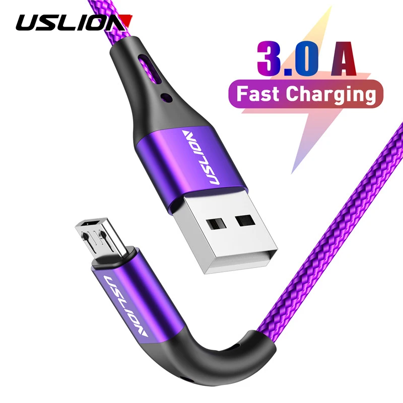 USLION 2m 3m Micro USB Cable 3A Fast Charging Data Cable for Xiaomi Redmi 4X Samsung J7 Android Mobile Phone Microusb Charger USLION 2m 3m Micro USB Cable 3A Fast Charging Data Cable for Xiaomi Redmi 4X Samsung J7 Android Mobile Phone Microusb Charger