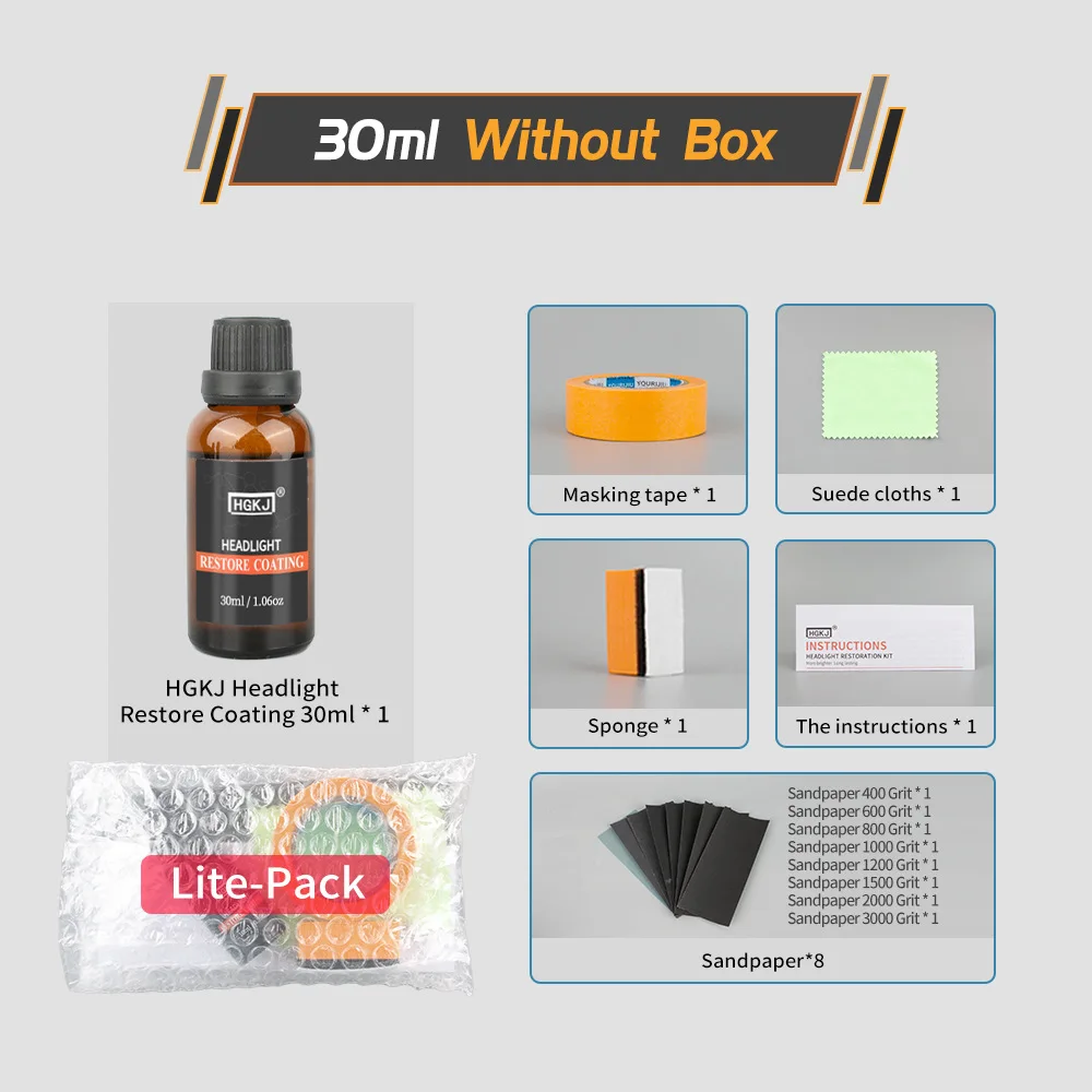 

30ML Headlight Restoration Kit Polishing Renewal Refurbished Headlamp for Car Headlight Cleaner Headlamp Polish